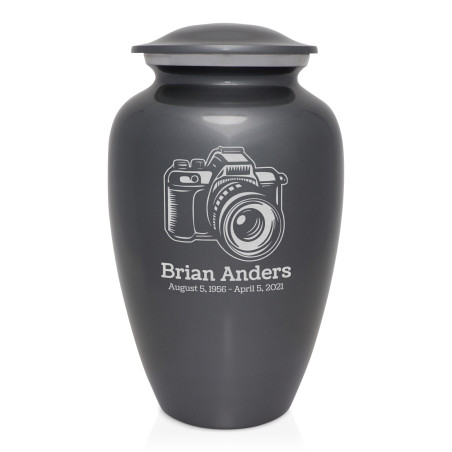 Camera Cremation Urn - Gunmetal Gray