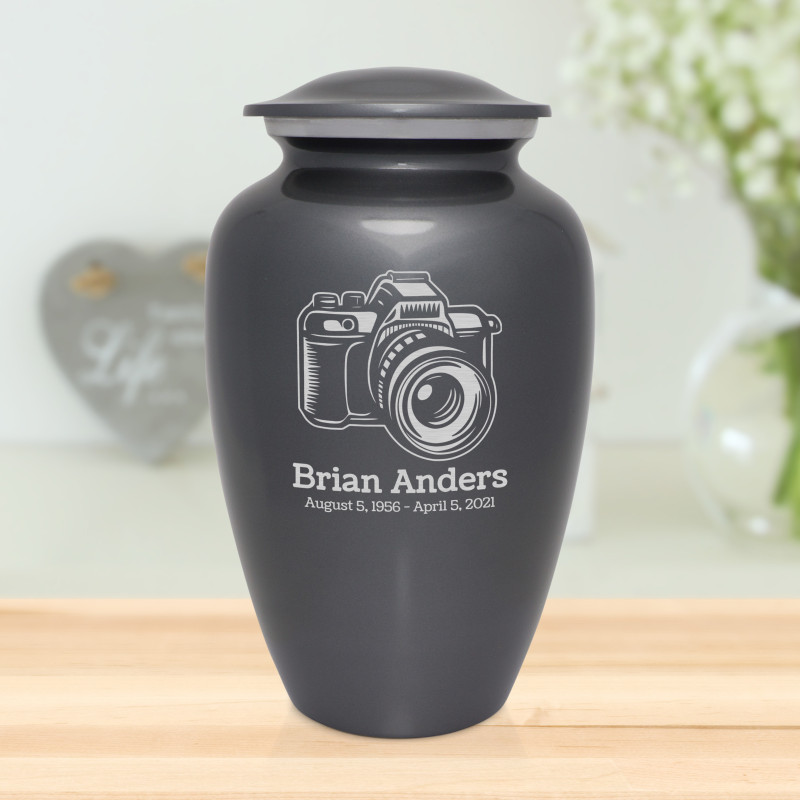 Camera Cremation Urn - Gunmetal Gray