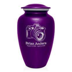 Camera Cremation Urn - Purple Luster