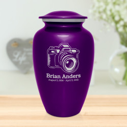 Camera Cremation Urn - Purple Luster