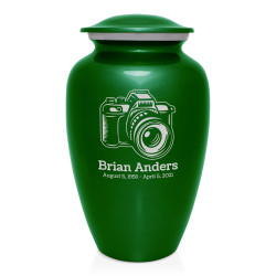 Camera Cremation Urn - Shamrock Green