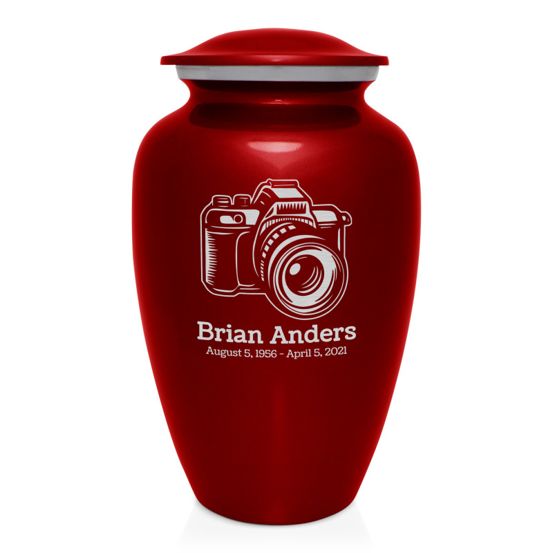 Camera Cremation Urn - Ruby Red