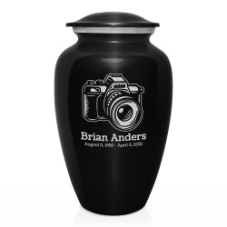 Camera Cremation Urn - Jet Black