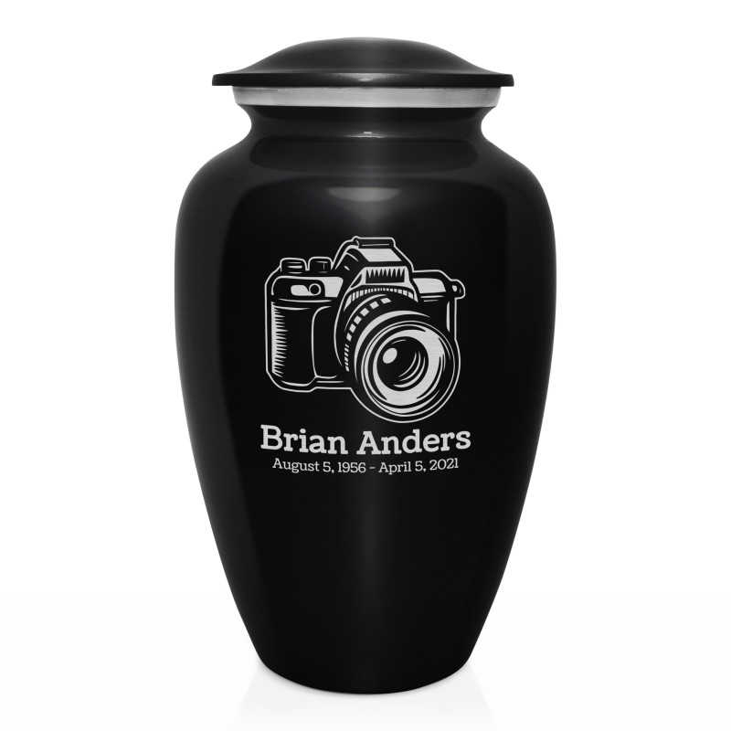 Camera Cremation Urn - Jet Black