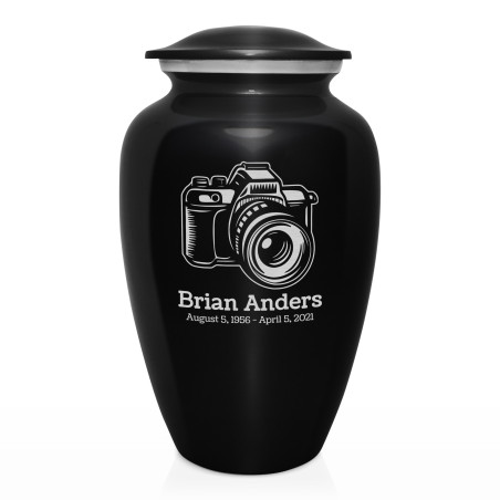Camera Cremation Urn - Jet Black