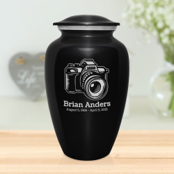 Camera Cremation Urn - Jet Black