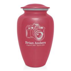 Camera Cremation Urn - Rose Pink