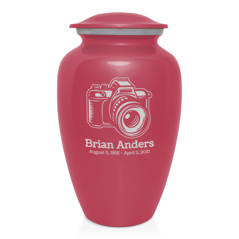 Camera Cremation Urn - Rose Pink