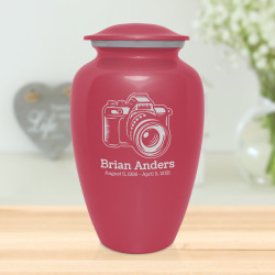 Camera Cremation Urn - Rose Pink