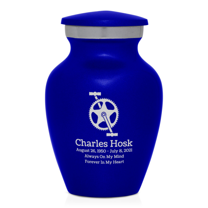 Bicycle Crank Keepsake Urn - Midnight Blue