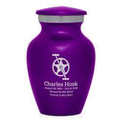 Bicycle Crank Keepsake Urn - Purple Luster