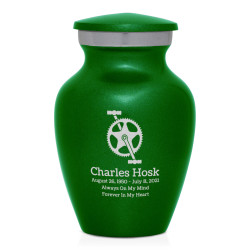 Bicycle Crank Keepsake Urn - Shamrock Green