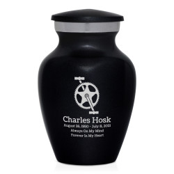 Bicycle Crank Keepsake Urn - Jet Black