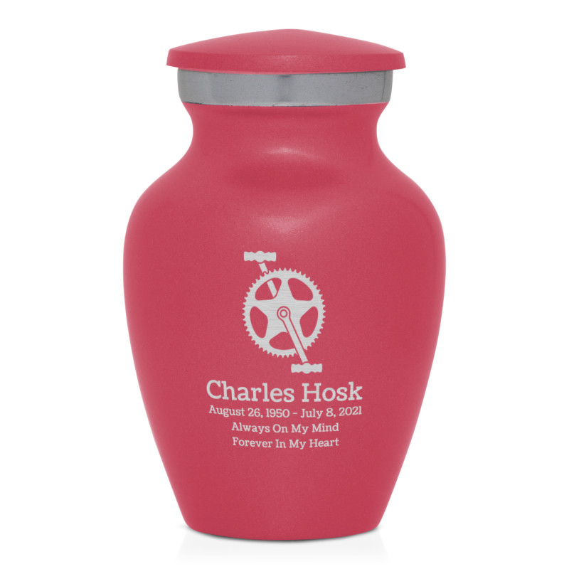 Bicycle Crank Keepsake Urn - Rose Pink
