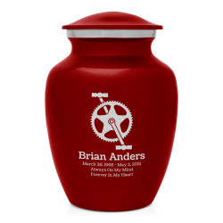Bicycle Crank Sharing Urn - Ruby Red