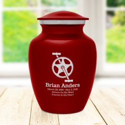 Bicycle Crank Sharing Urn - Ruby Red