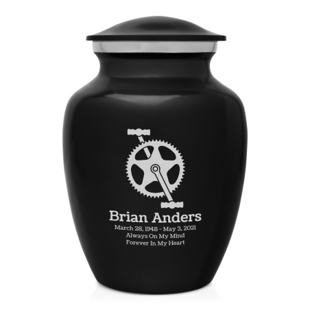 Bicycle Crank Sharing Urn - Jet Black