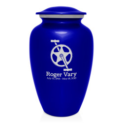 Bicycle Crank Cremation Urn - Midnight Blue