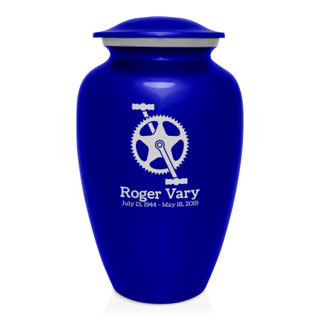 Bicycle Crank Cremation Urn - Midnight Blue