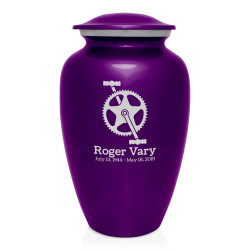 Bicycle Crank Cremation Urn - Purple Luster