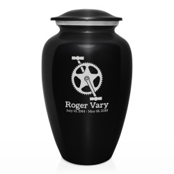 Bicycle Crank Cremation Urn - Jet Black