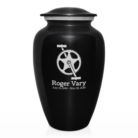 Bicycle Crank Cremation Urn - Jet Black