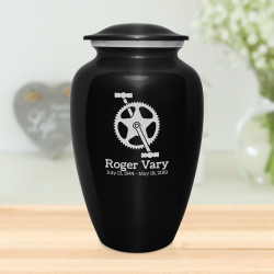 Bicycle Crank Cremation Urn - Jet Black