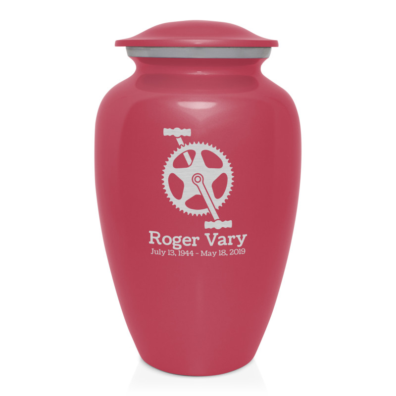 Bicycle Crank Cremation Urn - Rose Pink