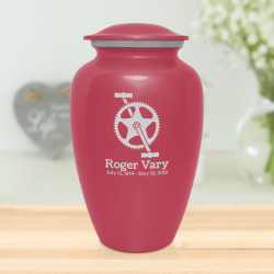 Bicycle Crank Cremation Urn - Rose Pink