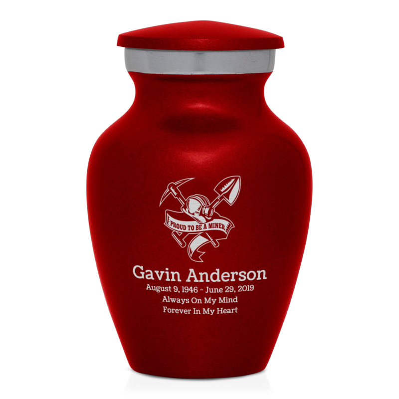 Miner Keepsake Urn - Ruby Red