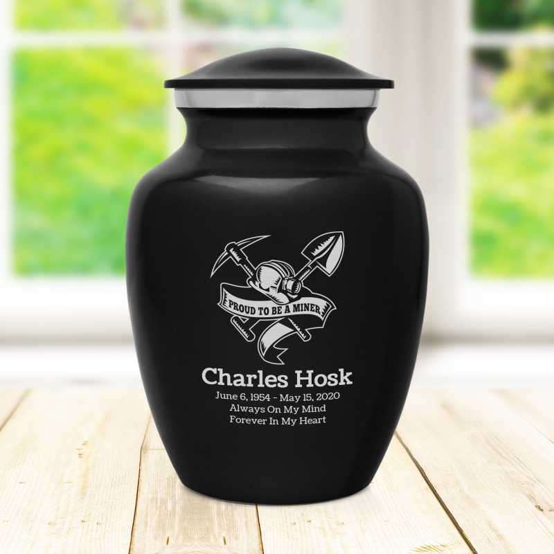 Miner Sharing Urn - Jet Black