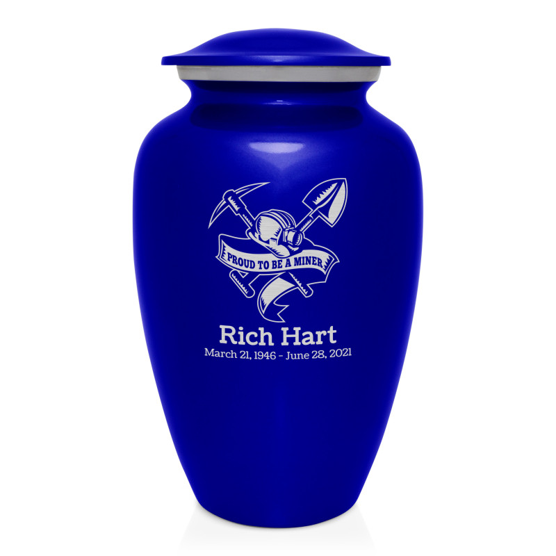 Miner Cremation Urn - Midnight Blue