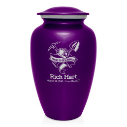 Miner Cremation Urn - Purple Luster
