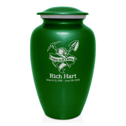 Miner Cremation Urn - Shamrock Green