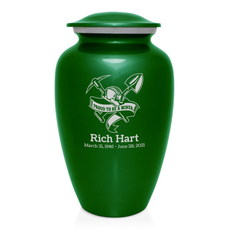 Miner Cremation Urn - Shamrock Green