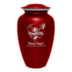 Miner Cremation Urn - Ruby Red