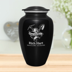Miner Cremation Urn - Jet Black