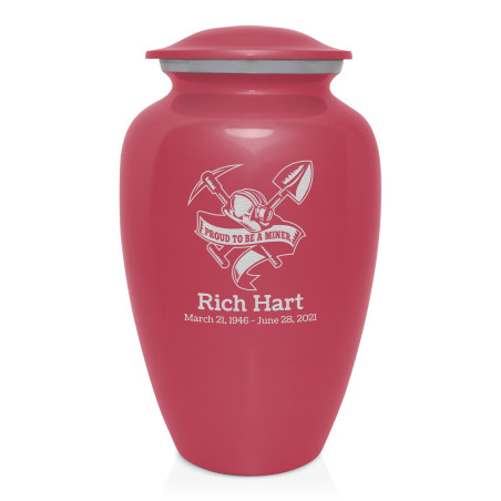 Miner Cremation Urn - Rose Pink