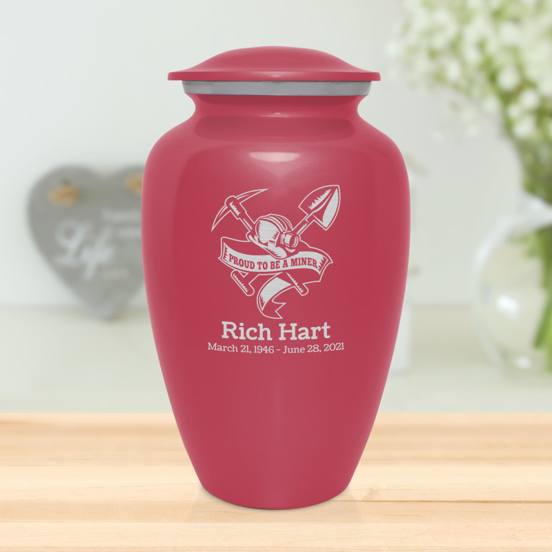 Miner Cremation Urn - Rose Pink