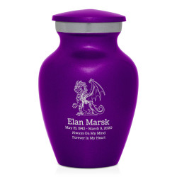 Dragon Keepsake Urn - Purple Luster