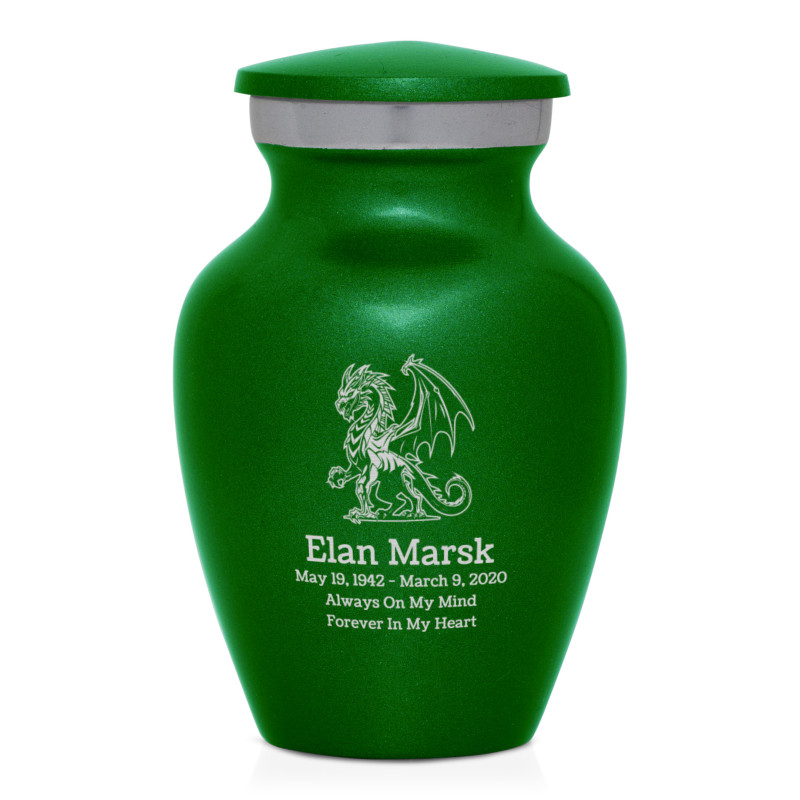 Dragon Keepsake Urn - Shamrock Green