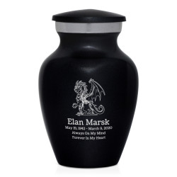 Dragon Keepsake Urn - Jet Black