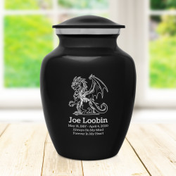 Dragon Sharing Urn - Jet Black