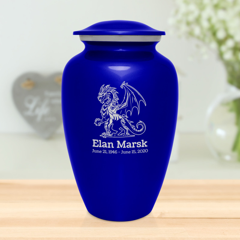 Dragon Cremation Urn - Midnight Blue