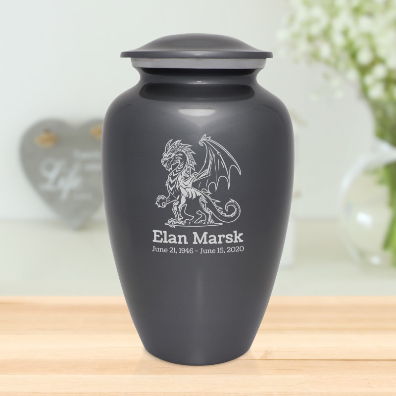 Dragon Cremation Urn - Gunmetal Gray