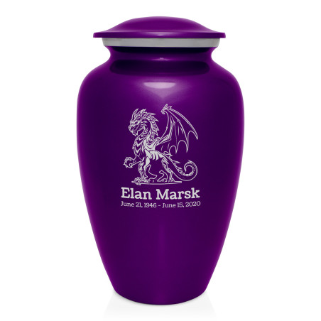 Dragon Cremation Urn - Purple Luster