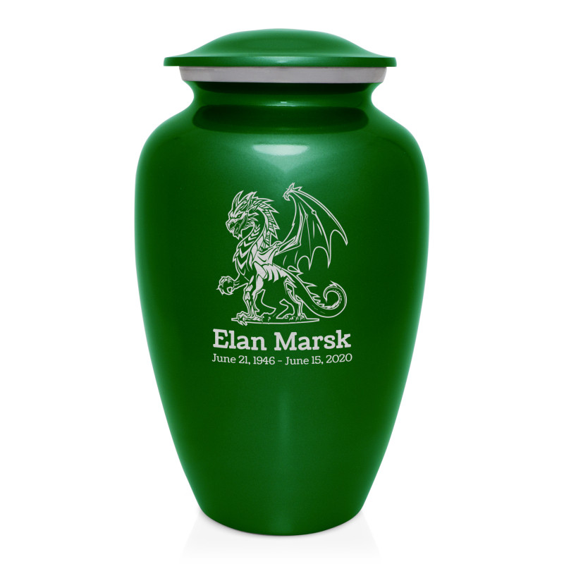 Dragon Cremation Urn - Shamrock Green
