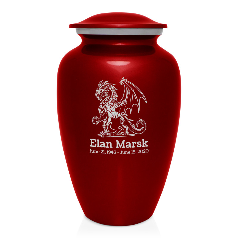 Dragon Cremation Urn - Ruby Red