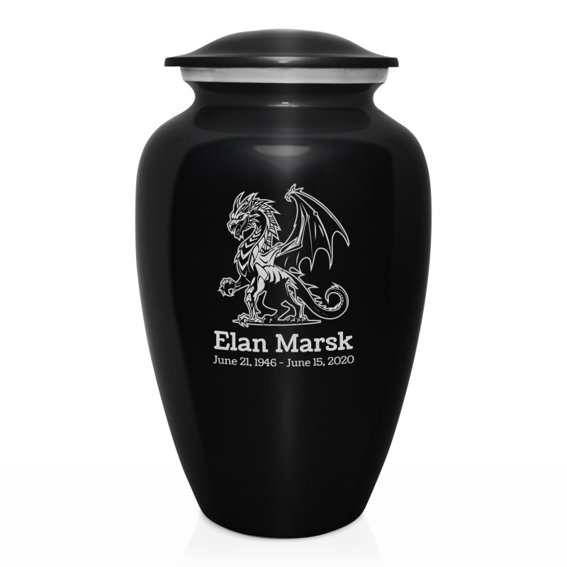 Dragon Cremation Urn - Jet Black