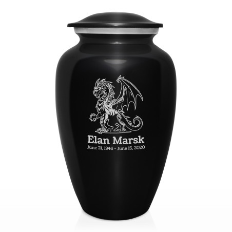 Dragon Cremation Urn - Jet Black